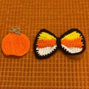 Handmade Crochet Halloween and Fall Hairclips